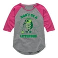 thumbnail image 1 of Instant Message - Don't Be A Litterbug - Toddler And Youth Girls Raglan Graphic T-Shirt, 1 of 5