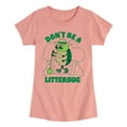 thumbnail image 1 of Instant Message - Don't Be A Litterbug - Toddler And Youth Girls Short Sleeve Graphic T-Shirt, 1 of 7