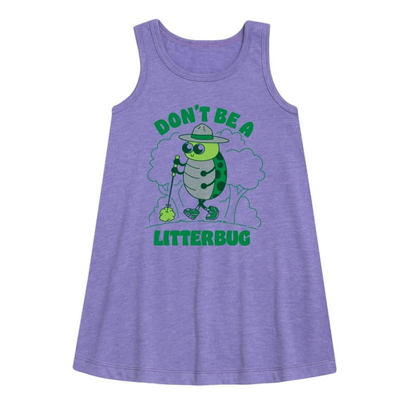 Instant Message - Don't Be A Litterbug - Toddler and Youth Girls A-line Dress