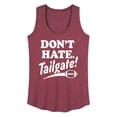 thumbnail image 1 of Instant Message - Don't Hate, Tailgate - Women's Racerback Graphic Tank, 1 of 6
