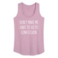 thumbnail image 1 of Instant Message - Don't Make Me Confession - Women's Racerback Tank Top, 1 of 6