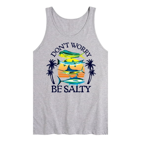 Instant Message - Don't Worry, Be Salty - Fishing, Hunting, Camping - Men's Jersey Tank Top