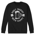 thumbnail image 1 of Instant Message - Don't Worry Beer Happy - Men's Crew Neck Fleece Pullover, 1 of 6