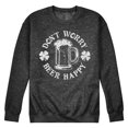 thumbnail image 1 of Instant Message - Don't Worry Beer Happy - Men's Crew Neck Fleece Pullover, 1 of 6