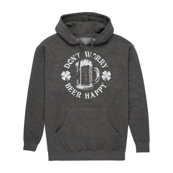 Instant Message - Don't Worry Beer Happy - Men's Pullover Hooded Fleece Sweatshirt