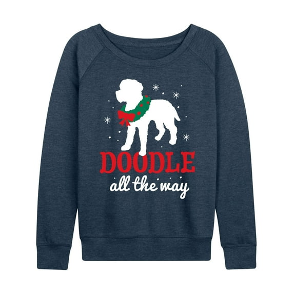 Instant Message - Doodle All the Way - Women's French Terry Long Sleeve Pullover