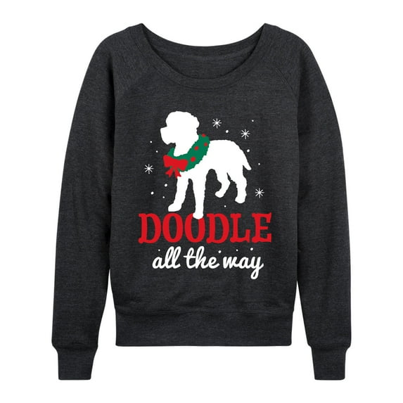 Instant Message - Doodle All the Way - Women's French Terry Long Sleeve Pullover