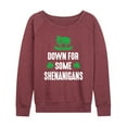 thumbnail image 1 of Instant Message - Down For Some Shenanigans - Women's Lightweight French Terry Long Sleeve Shirt, 1 of 6