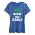 thumbnail image 1 of Instant Message - Down For Some Shenanigans - Women's Short Sleeve Graphic T-Shirt, 1 of 6