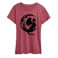 thumbnail image 1 of Instant Message - Dragon Sitting On Crescent Moon - Women's Short Sleeve Graphic T-Shirt, 1 of 5