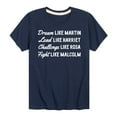 thumbnail image 1 of Instant Message - Dream Like Martin - Toddler and Youth Short Sleeve T-Shirt, 1 of 6