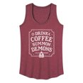 thumbnail image 1 of Instant Message - Drink Coffee Summon Demons - Women's Racerback Tank Top, 1 of 6