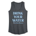 thumbnail image 1 of Instant Message - Drink Your Water Mind Your Business - Women's Racerback Tank Top, 1 of 6