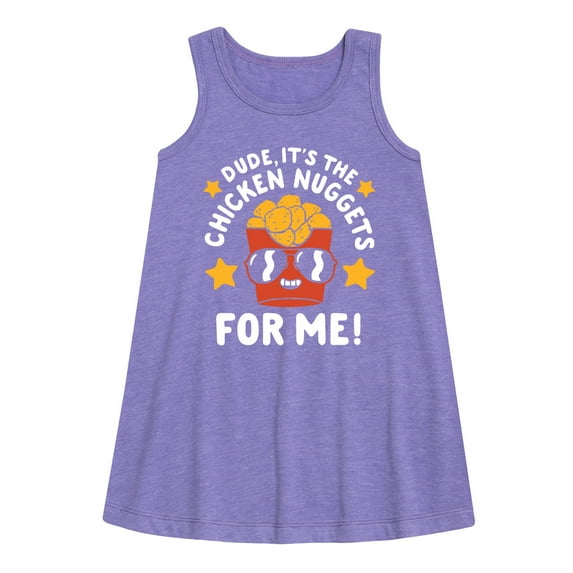 Instant Message - Dude, Chicken Nuggets For Me - Toddler & Youth Girls A-line Dress