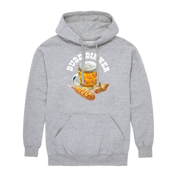 Instant Message - Dude Dinner Beer Corn Dog - Men's Pullover Hooded Fleece Sweatshirt