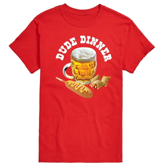 Instant Message - Dude Dinner Beer Corn Dog - Men's Short Sleeve Graphic T-Shirt
