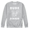 thumbnail image 1 of Instant Message - Dude Dinner Energy Drink Protein Bar - Men's Crew Neck Fleece Pullover, 1 of 6