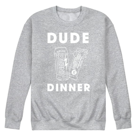 Instant Message - Dude Dinner Energy Drink Protein Bar - Men's Crew Neck Fleece Pullover