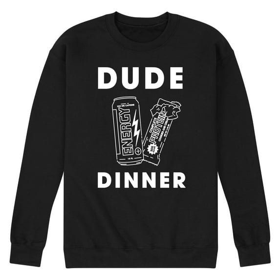 Instant Message - Dude Dinner Energy Drink Protein Bar - Men's Crew Neck Fleece Pullover