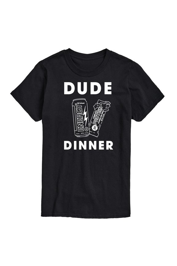 - Dude Dinner Energy Drink Protein Bar - Men's Short Sleeve Graphic T-Shirt