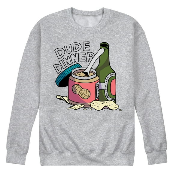 Instant Message - Dude Dinner Peanut Butter Beer - Men's Crew Neck Fleece Pullover