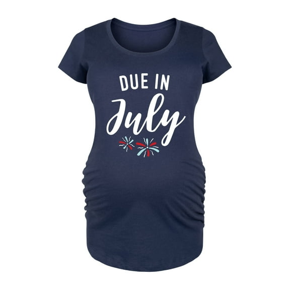 Instant Message - Due In July - Maternity Scoop Neck T-Shirt