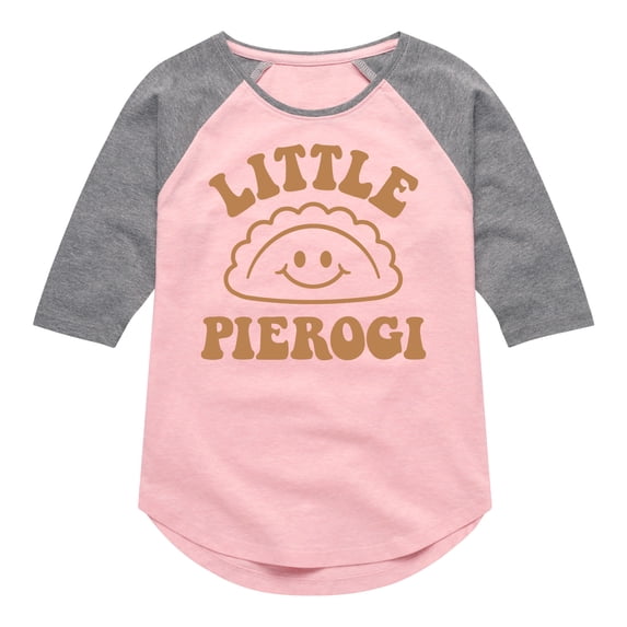 Instant Message - Dyngus Day - Little Pierogi - Polish Holiday Celebration - Toddler & Youth Girls Raglan Graphic T-Shirt