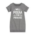thumbnail image 1 of Instant Message - Dyngus Day - Will Polka for Pierogis - Polish Holiday Celebration - Toddler & Youth Girls Fleece Dress, 1 of 6