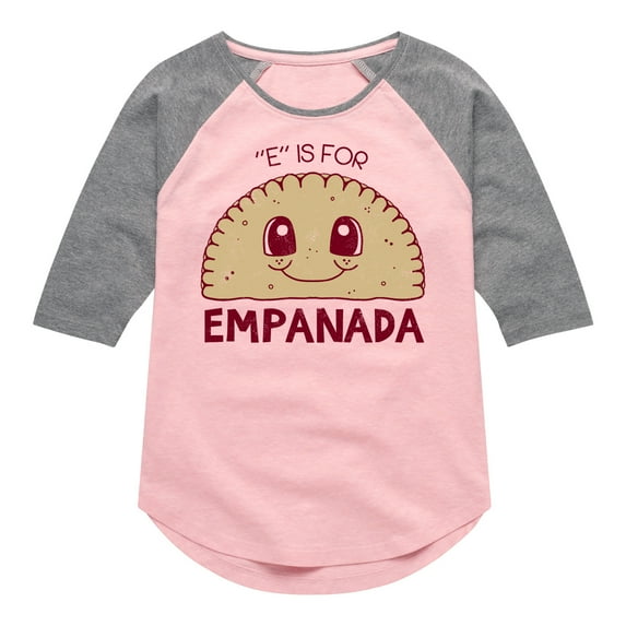 Instant Message - E Is For Empanada - Toddler & Youth Girls Raglan Graphic T-Shirt