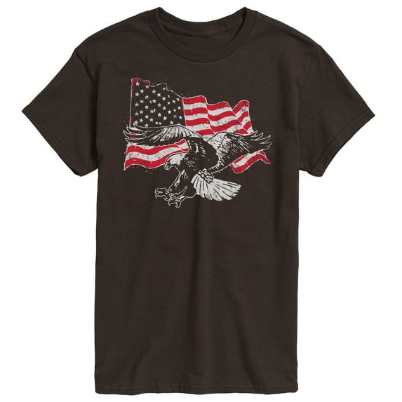 Instant Message - Eagle American Flag - Men's Short Sleeve Graphic T-Shirt