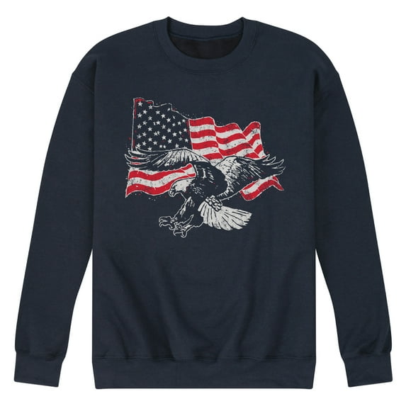 Instant Message - Eagle Flag - Men's Crew Neck Fleece Pullover