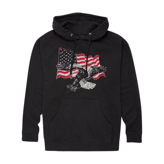 Instant Message - Eagle Flag - Men's Pullover Hooded Fleece Sweatshirt