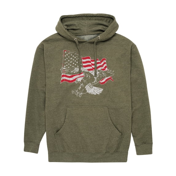Instant Message - Eagle Flag - Men's Pullover Hooded Fleece Sweatshirt