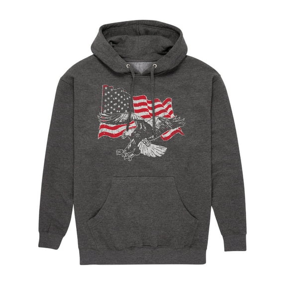 Instant Message - Eagle Flag - Men's Pullover Hooded Fleece Sweatshirt