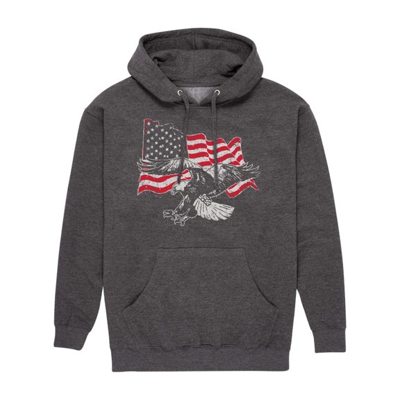 Instant Message - Eagle Flag - Men's Pullover Hooded Fleece Sweatshirt