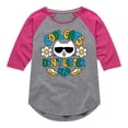 thumbnail image 1 of Instant Message - Earth Day - Cool Cats Don't Litter - Toddler & Youth Girls Raglan Graphic T-Shirt, 1 of 5