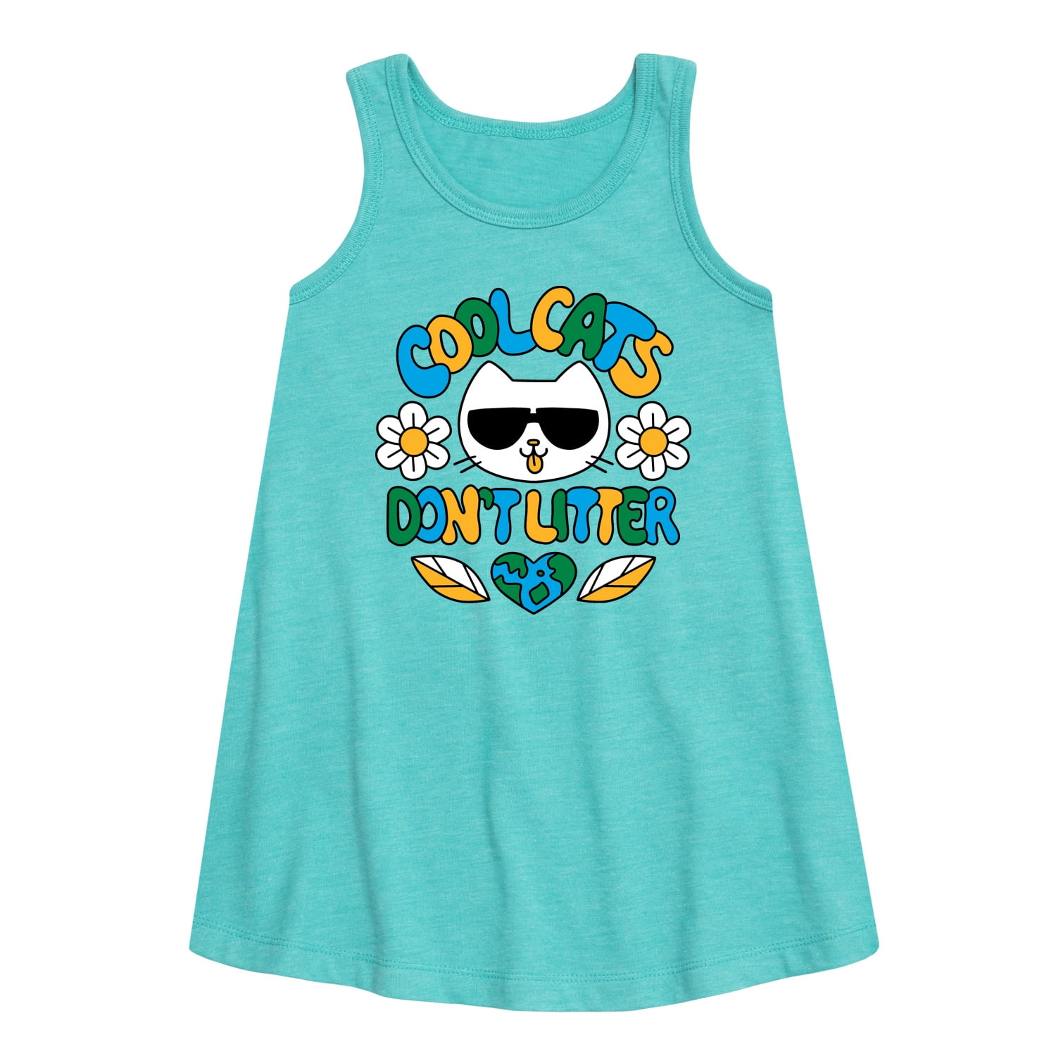 Instant Message - Earth Day Girls' Graphic Sleeveless Aline Dress ...