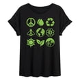 thumbnail image 1 of Instant Message - Earth Day Grid - Juniors Oversized Graphic T-Shirt, 1 of 5