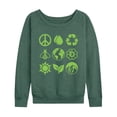 thumbnail image 1 of Instant Message - Earth Day Grid - Women's French Terry Long Sleeve Pullover, 1 of 5