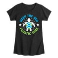thumbnail image 1 of Instant Message - Earth Day - Keep The Sea Plastic Free - Save Turtles - Toddler & Youth Girls Short Sleeve Graphic T-Shirt, 1 of 6