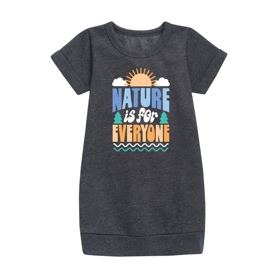Instant Message - Earth Day - Nature Is For Everyone - Toddler & Youth Girls Fleece Dress