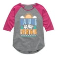 thumbnail image 1 of Instant Message - Earth Day - Nature Is For Everyone - Toddler & Youth Girls Raglan Graphic T-Shirt, 1 of 6