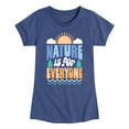 thumbnail image 1 of Instant Message - Earth Day - Nature Is For Everyone - Toddler & Youth Girls Short Sleeve Graphic T-Shirt, 1 of 6