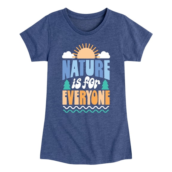 Instant Message - Earth Day - Nature Is For Everyone - Toddler & Youth Girls Short Sleeve Graphic T-Shirt