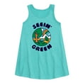 thumbnail image 1 of Instant Message - Earth Day - Seein' Green - Toddler & Youth Girls A-line Dress, 1 of 5