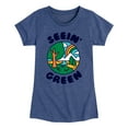 thumbnail image 1 of Instant Message - Earth Day - Seein' Green - Toddler & Youth Girls Short Sleeve Graphic T-Shirt, 1 of 6