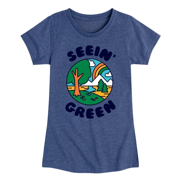 Instant Message - Earth Day - Seein' Green - Toddler & Youth Girls Short Sleeve Graphic T-Shirt