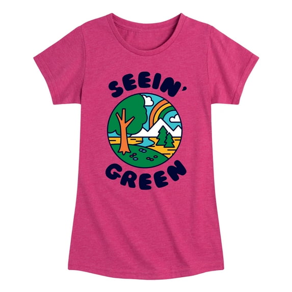 Instant Message - Earth Day - Seein' Green - Toddler & Youth Girls Short Sleeve Graphic T-Shirt