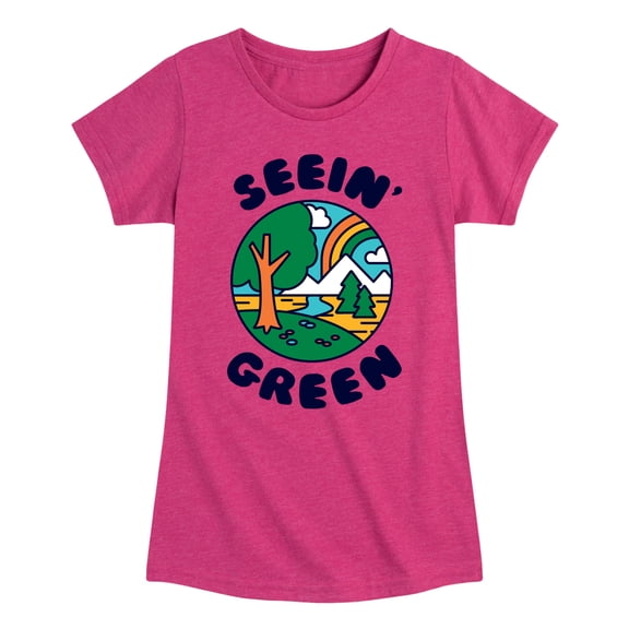 Instant Message - Earth Day - Seein' Green - Toddler & Youth Girls Short Sleeve Graphic T-Shirt
