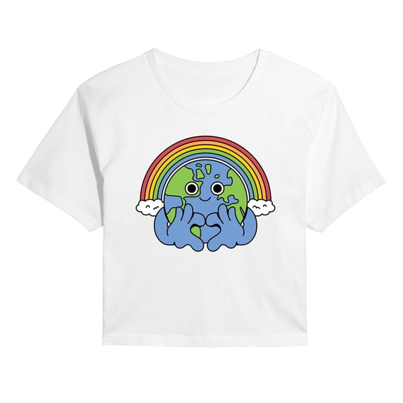 Instant Message - Earth Pride Cropped Graphic T-Shirt